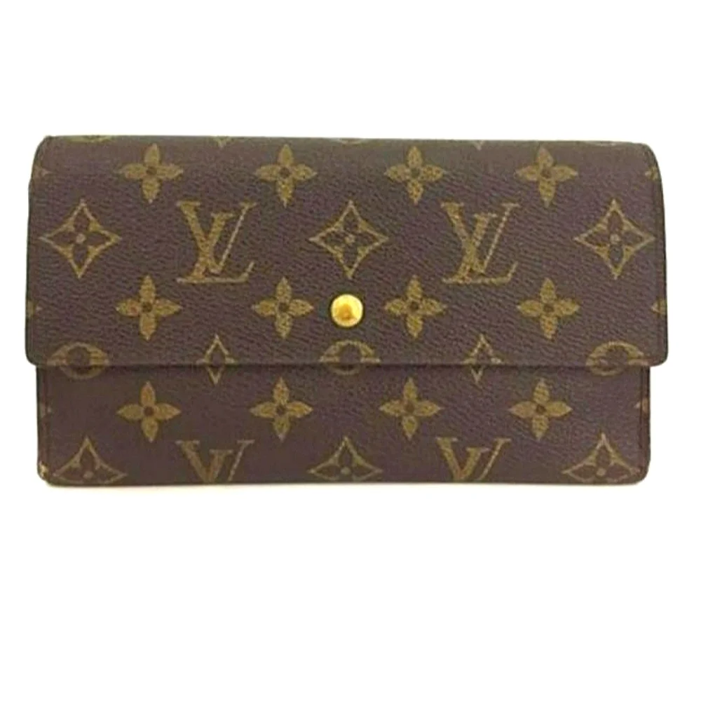 LOUIS VUITTON LEATHER LONG WALLET PORTE TRESOR INTERNATIONAL TRIFOLD GUC - Picture 1 of 9